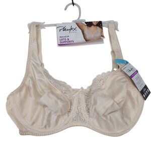 Playtex Secrets Full Figure Underwire Bra 36C Beige Unlined Full Coverage